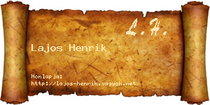 Lajos Henrik névjegykártya